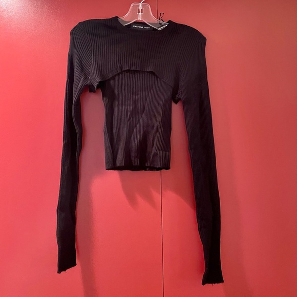 Charlotte Russe Black Tank and Cropped Sweater - Picture 1 of 7